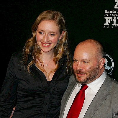 King's Speech Producer Gareth Unwin (R) with Rosie Ellis (L)