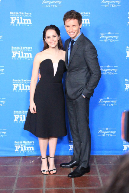 Santa Barbara International Film Festival 2015 Cinema Vanguard award presented to Eddie Redmayne and Felicity Jones image
